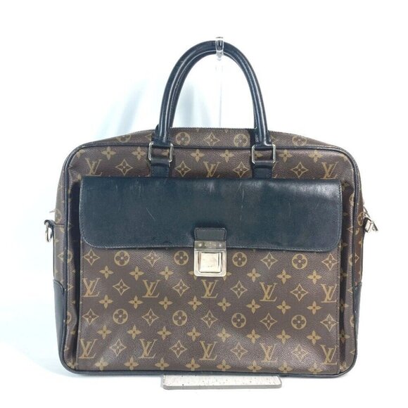 LOUIS VUITTON M56719 MonogramMacassar Soft briefcase Bag Hand Bag Document - Picture 1 of 15